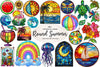 Round Stained Glass Summer Clipart Bundle 2
