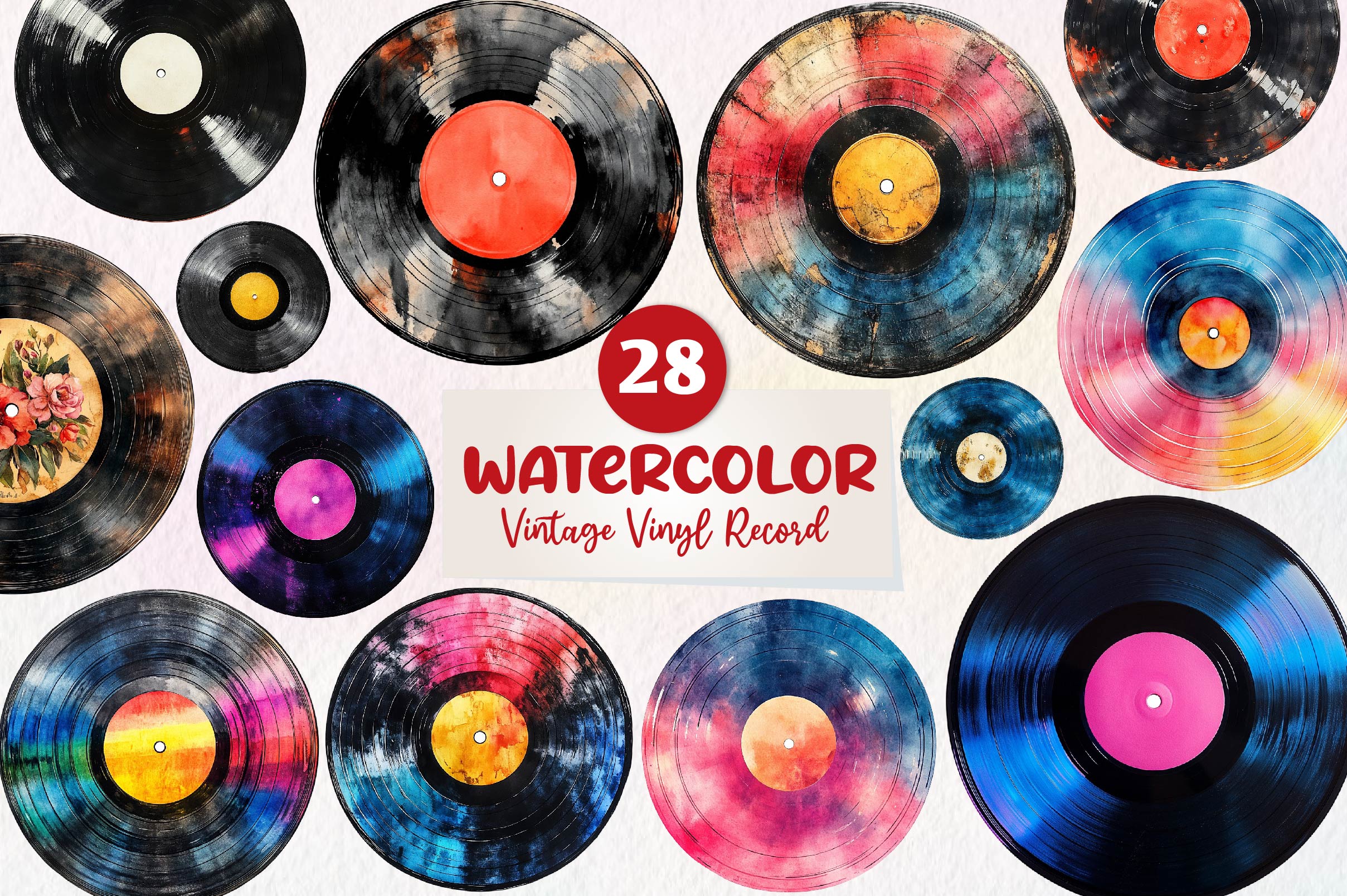 Vintage Vinyl Record Clipart Bundle - CraftNest - Digital Crafting and Art