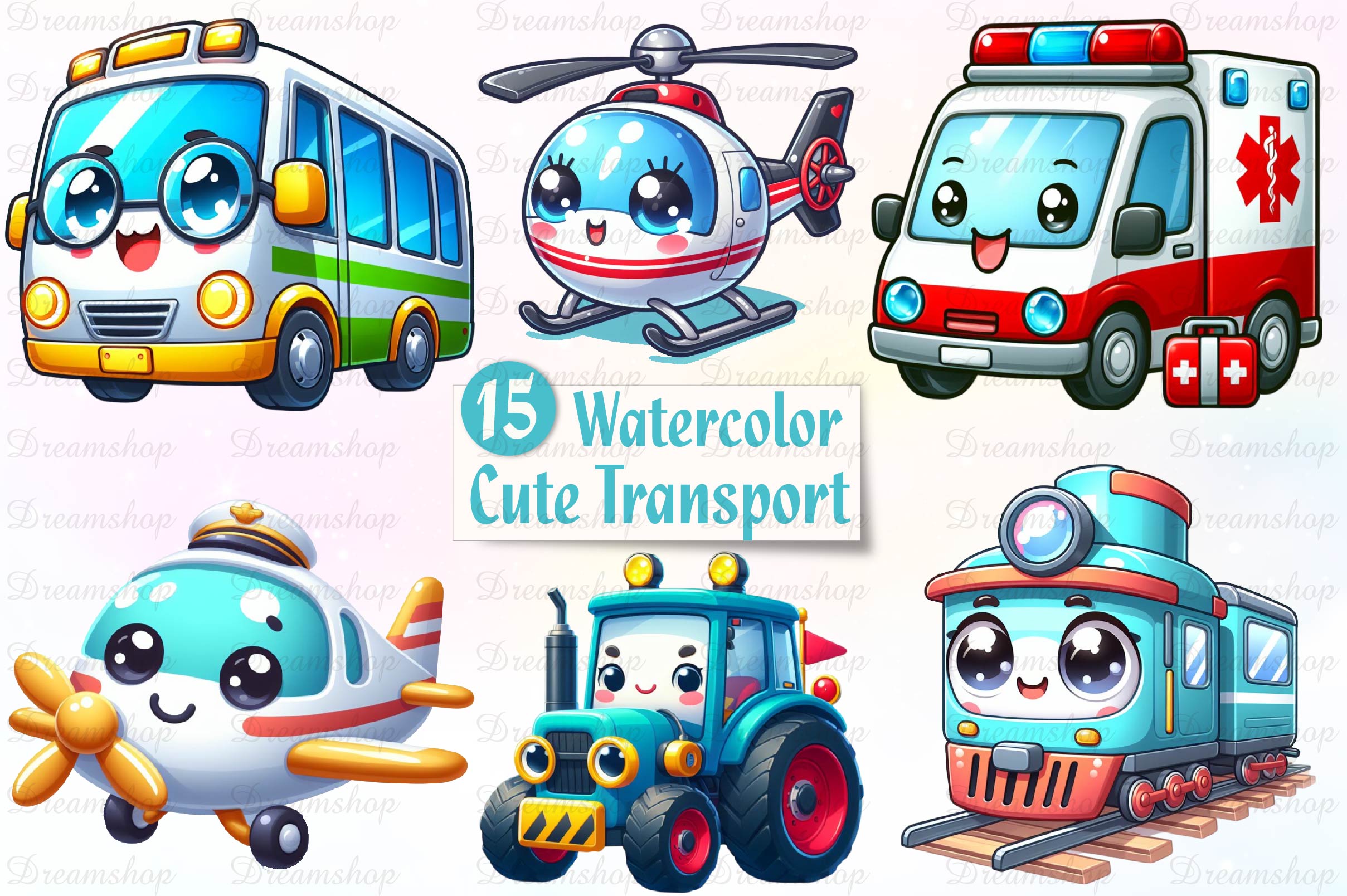 Cute Transport Clipart Bundle 1 - CraftNest - Digital Crafting and Art