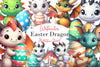 Cute Dragon Easter Day Clipart Bundle