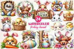Peeking Easter Animal Clipart Bundle - CraftNest - Digital Crafting and Art