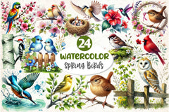 Spring Birds Clipart Bundle 4 - CraftNest - Digital Crafting and Art