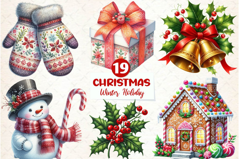 Winter Wonderland Holiday Clipart Bundle - CraftNest - Digital Crafting and Art