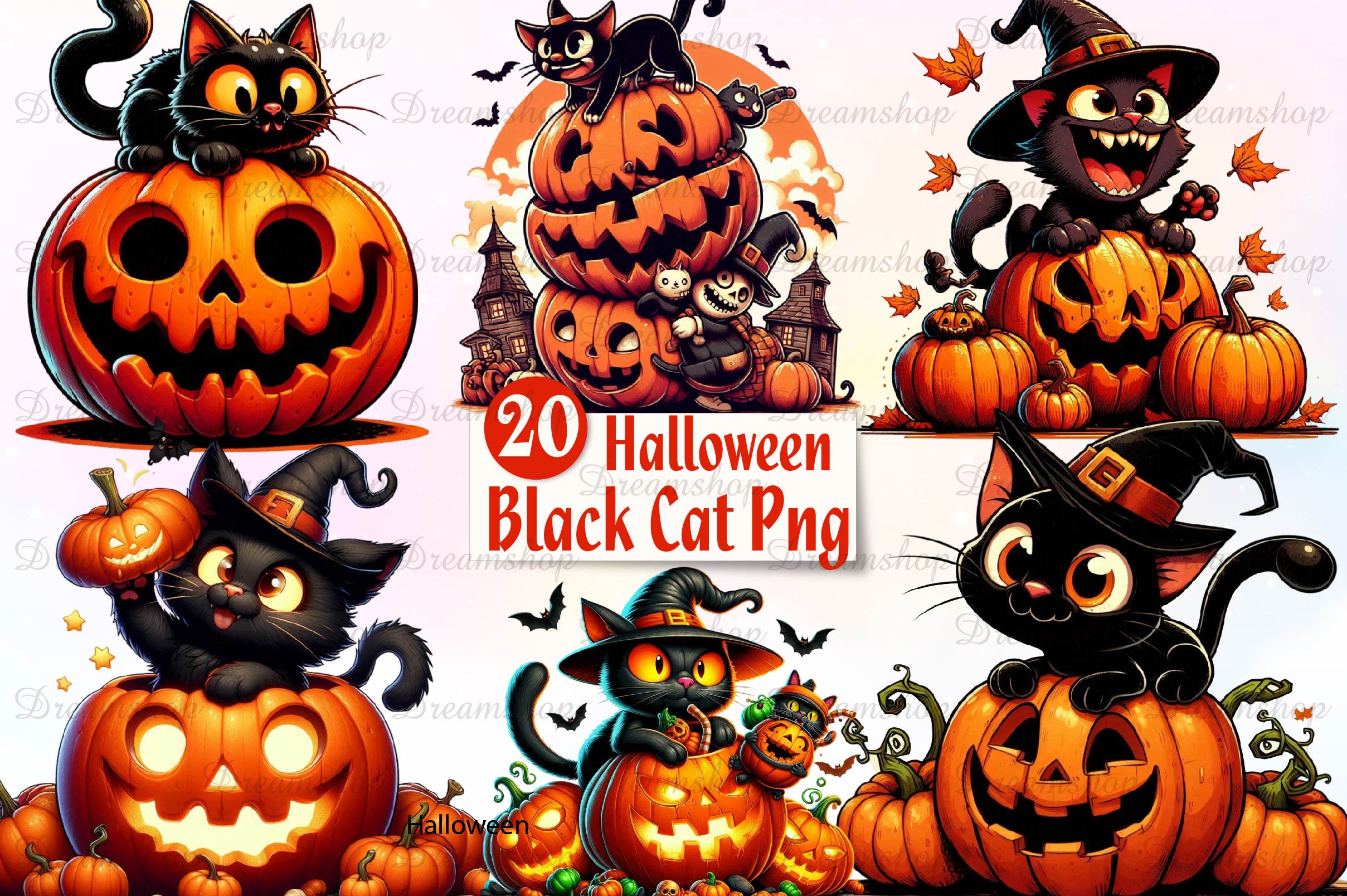 Halloween Black Cat Clipart Bundle 3 - CraftNest - Digital Crafting and Art