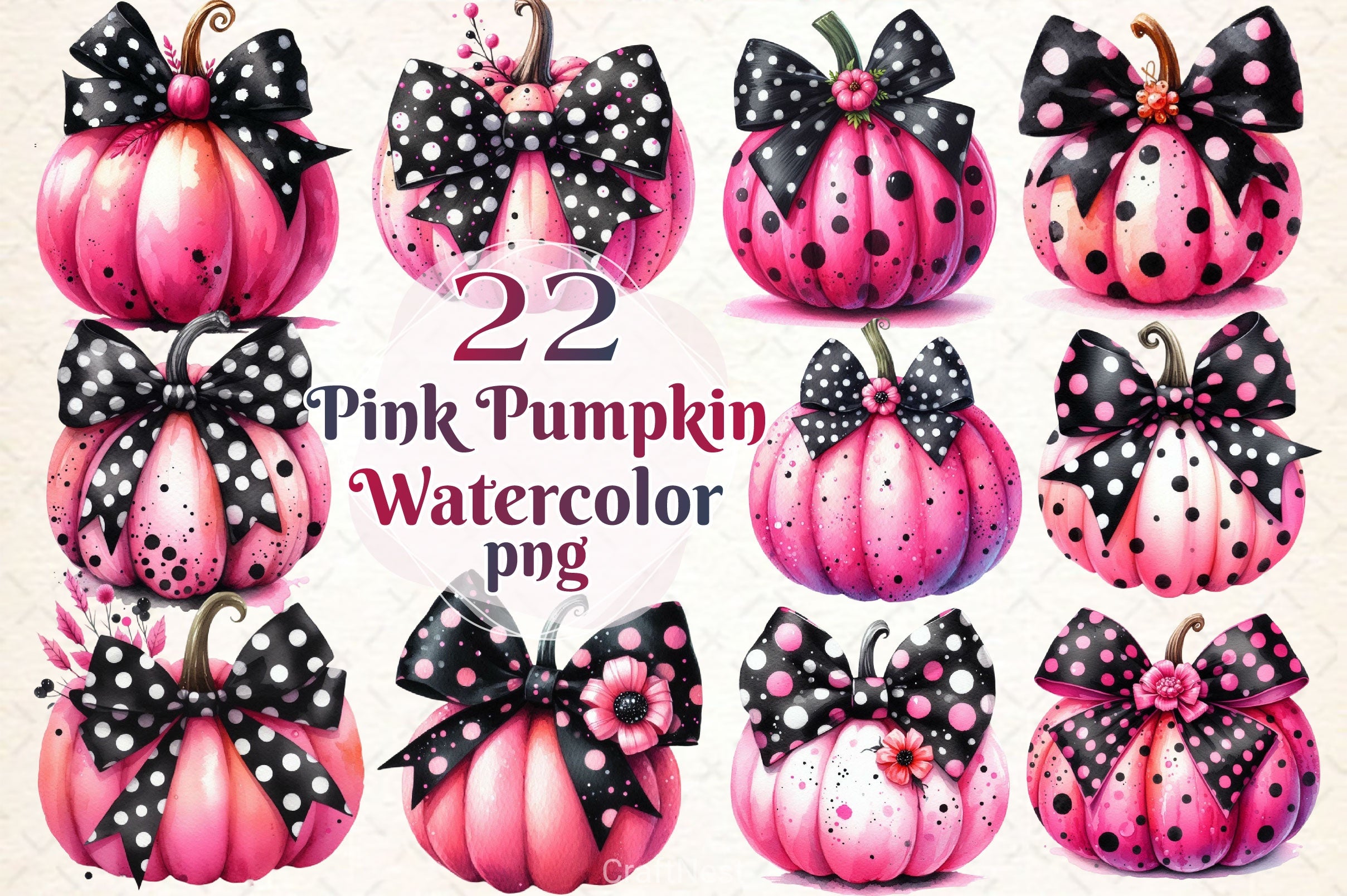 Pink Pumpkin Clipart Bundle 2 - CraftNest - Digital Crafting and Art