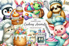Eastertime Cooking Animals Clipart Bundle