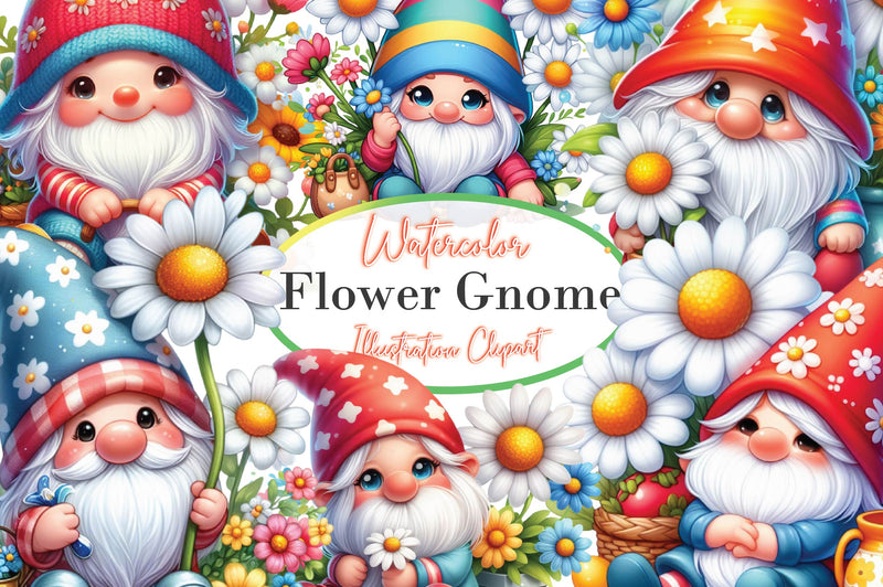 Spring Flower Gnome Clipart Bundle - CraftNest - Digital Crafting and Art