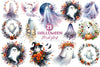 Halloween Floral Ghost Clipart Bundle