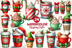 Christmas Festive Coffee Clipart Bundle - CraftNest - Digital Crafting and Art
