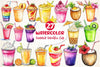 Summer Tropical Smoothie Cup Clipart Bundle 2