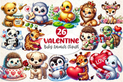 Valentine Baby Animals Clipart Bundle - CraftNest - Digital Crafting and Art