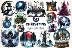 Mystical Gothic Christmas Clipart Bundle 2 - CraftNest - Digital Crafting and Art