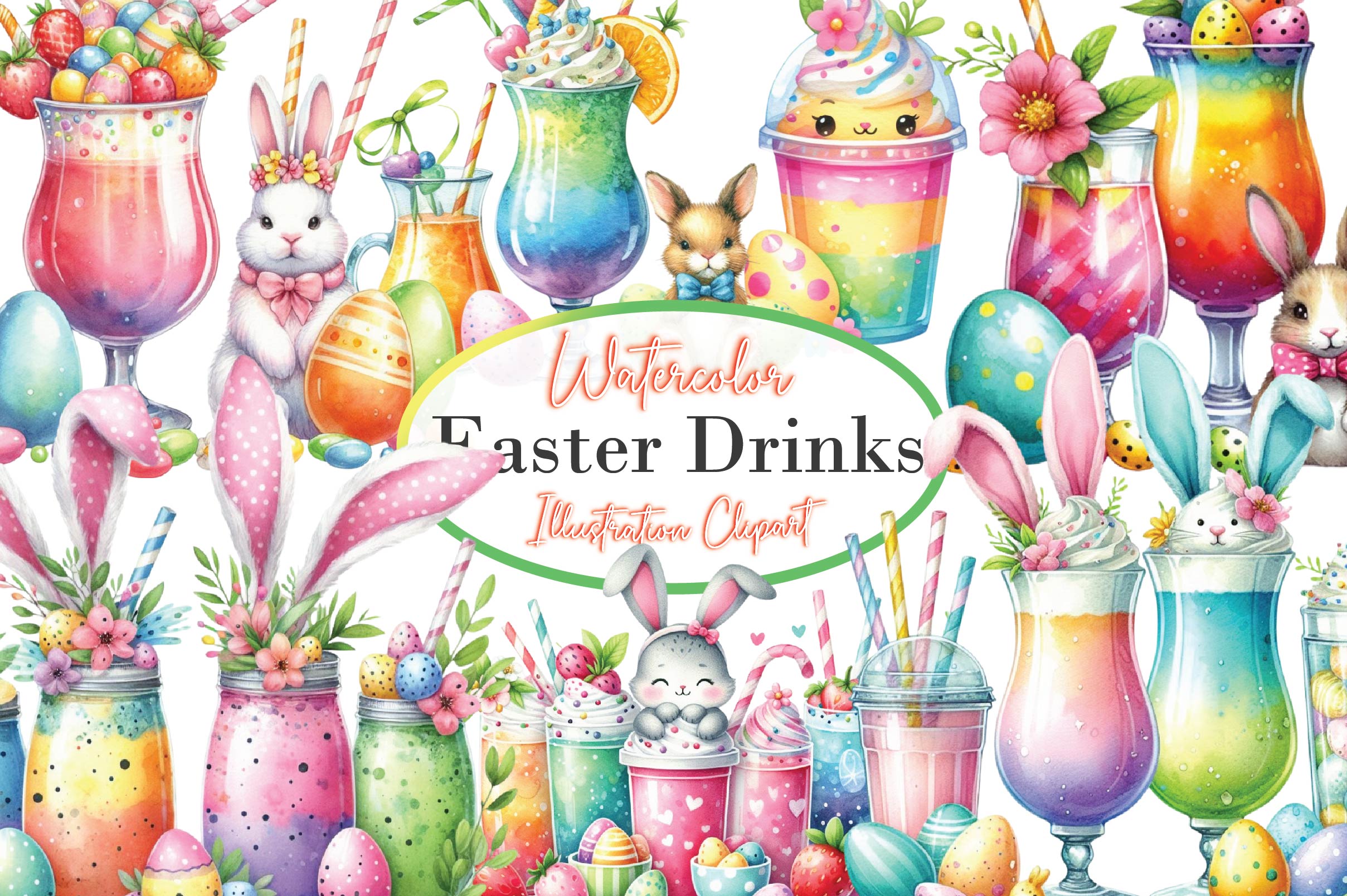 Cute Easter Drinks Clipart Bundle - CraftNest - Digital Crafting and Art