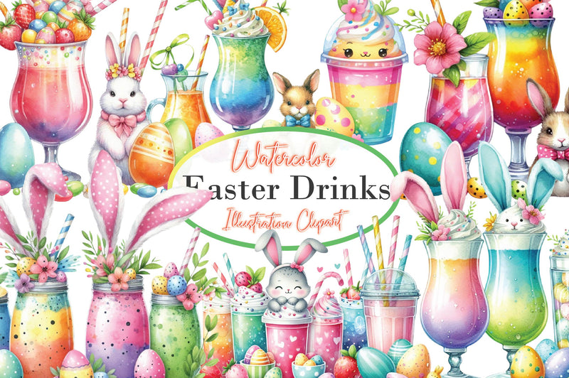 Cute Easter Drinks Clipart Bundle - CraftNest - Digital Crafting and Art