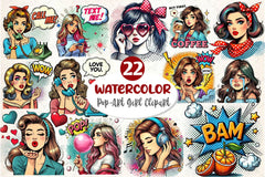 Pop Art Girl Clipart Bundle 2 - CraftNest - Digital Crafting and Art