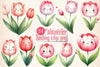 Smiling Tulip Clipart Bundle