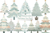 Nordic Christmas Tree Clipart Bundle