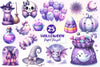 Pastel Purple Halloween Clipart Bundle