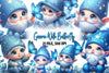 Cute Gnome With Butterfly Clipart Bundle