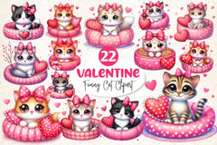 Funny Cat Valentine's Day Clipart Bundle - CraftNest - Digital Crafting and Art