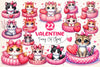 Funny Cat Valentine's Day Clipart Bundle
