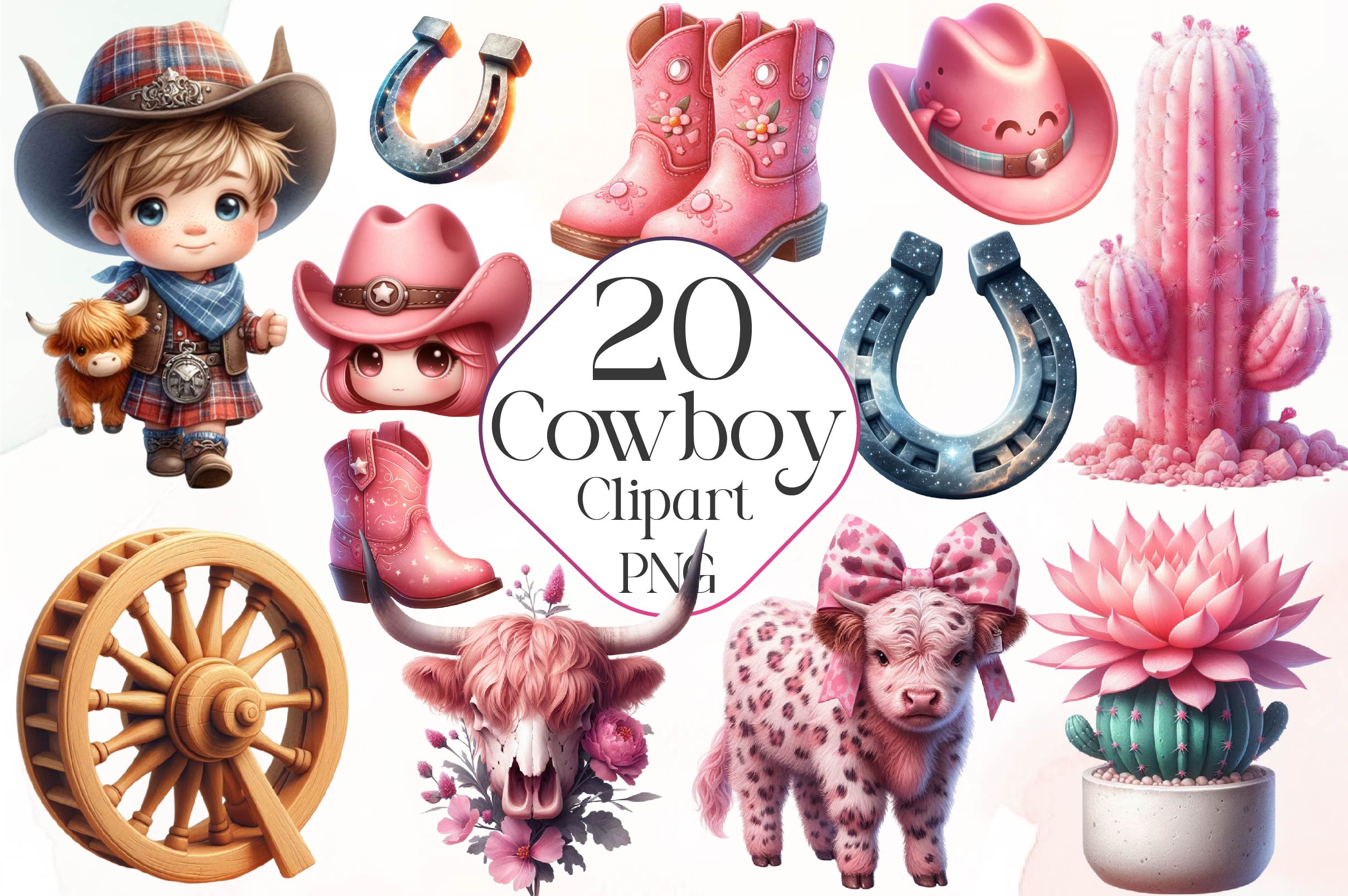 Cowboy Clipart Bundle - CraftNest - Digital Crafting and Art