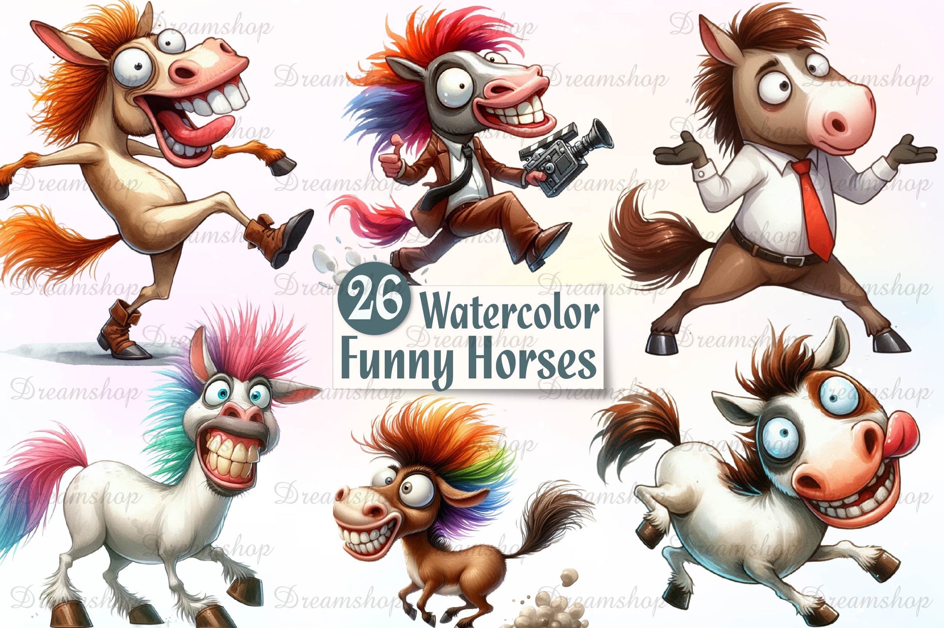 Horses Cute Horse Clipart Bundle - CraftNest - Digital Crafting and Art