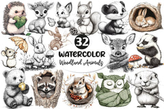 Woodland Cute Baby Animals Clipart Bundle - CraftNest - Digital Crafting and Art