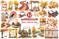 Serene Autumn Day Clipart Bundle 4 - CraftNest - Digital Crafting and Art