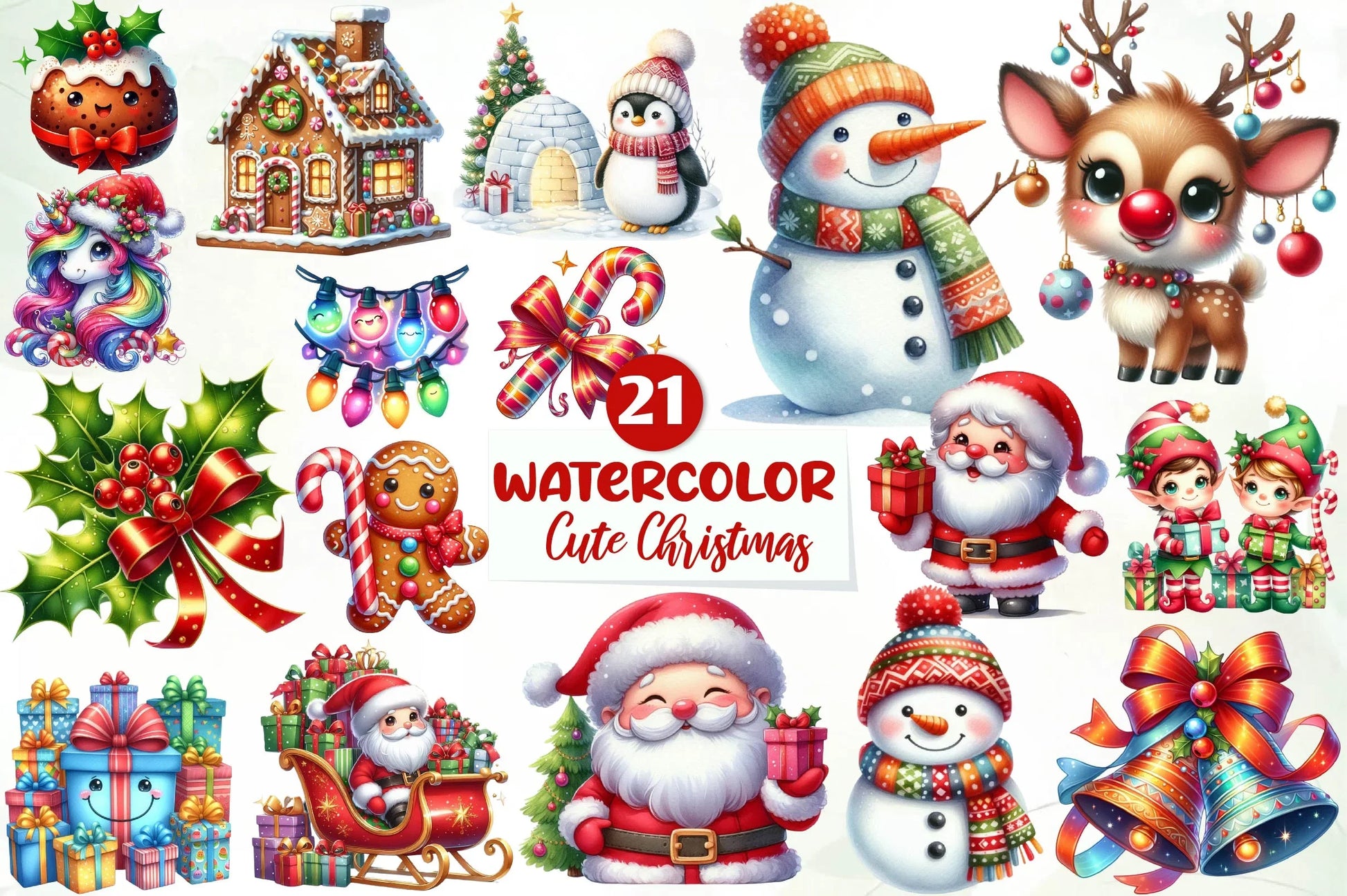 Cute Christmas Clipart Bundle 2 - CraftNest - Digital Crafting and Art