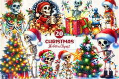 Christmas Skeleton Clipart Bundle 1 - CraftNest - Digital Crafting and Art