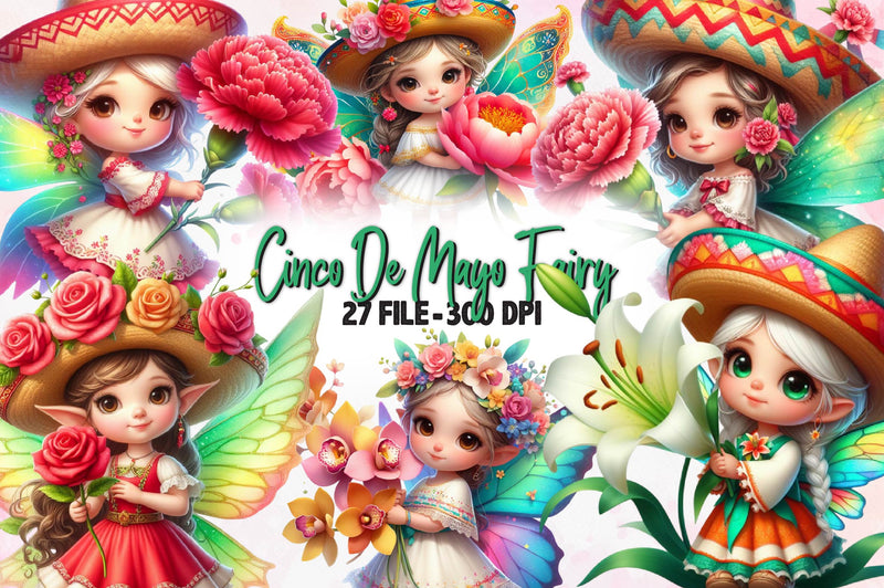 Cinco De Mayo Fairy Clipart Bundle - CraftNest - Digital Crafting and Art
