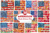 Floral American Flag Clipart Bundle