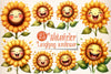 Cute Laughing Sunflower Clipart Bundle