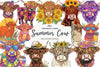 Summer Highland Cow Clipart Bundle
