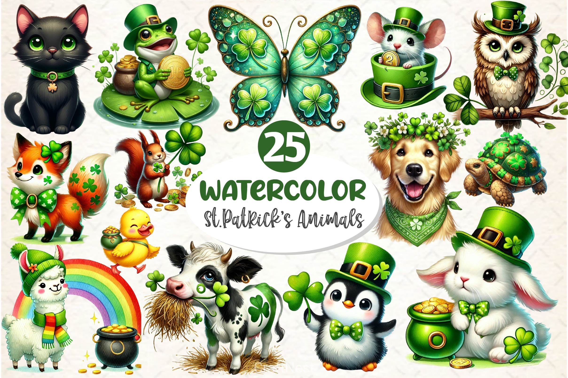 St Patrick's Day Animals Clipart Bundle 4 - CraftNest - Digital Crafting and Art
