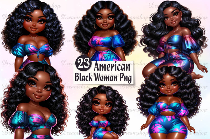 American Black Woman Clipart Bundle - CraftNest - Digital Crafting and Art