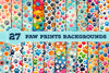 Colorful Paw Prints Backgrounds Bundle