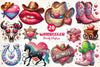 Retro Howdy Western Valentine's Day Clipart Bundle
