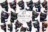 Black Cat Peeking Around Corner Clipart Bundle