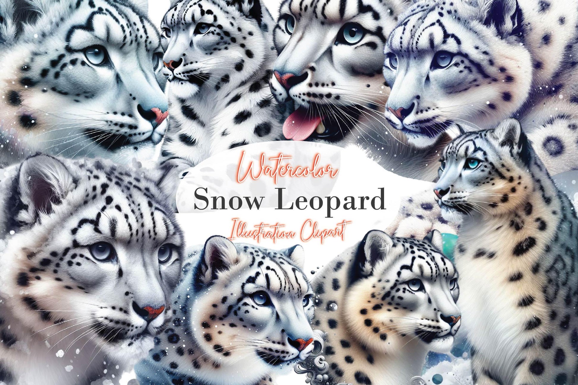 Snow Leopard Clipart Bundle - CraftNest - Digital Crafting and Art