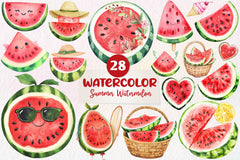 Summer Watermelon Clipart Bundle 1 - CraftNest - Digital Crafting and Art