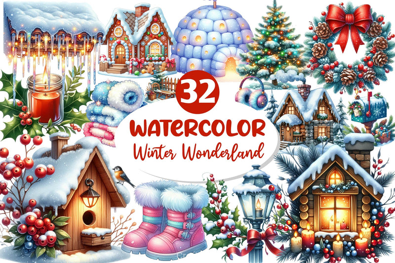 Cozy Winter Wonderland Collection Clipart Bundle - CraftNest - Digital Crafting and Art
