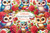 Floral Cute Owl Clipart Bundle