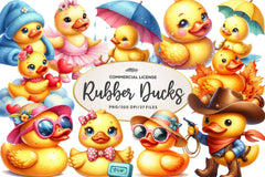 Cute Rubber Ducks Clipart Bundle - CraftNest - Digital Crafting and Art