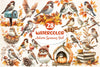 Autumn Sparrows Bird Clipart Bundle 2