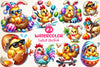 Funny Easter Chicken Clipart Bundle