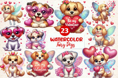 Valentine Fairy Dogs Clipart Bundle - CraftNest - Digital Crafting and Art