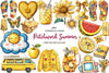 Yellow Patchwork Summer Clipart Bundle