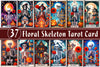 Halloween Floral Skeleton Tarot Card Clipart Bundle